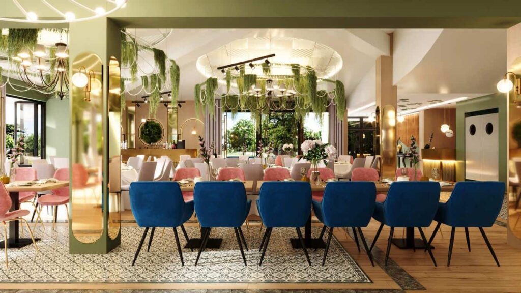 1.1. Locația pentru nunta de lux – de ce să optezi pentru un restaurant de lux într-un cadru feeric - sală, scaune, mese, decor